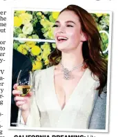  ??  ?? CALIFORNIA DREAMING: Lily James, who is quitting the UK for LA