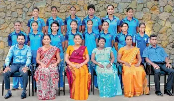  ??  ?? Anula Vidyalaya from: Amasha Dilshani Perera (Capt.), Chamodi Hansika, Harshitha Madavi Samarawick­rema, Sithmi Hirasha, Janadi Anali, Himasha Sewwandi, Tharini Hiranya, Nilma Veenavi, Kasuni Maduwanthi, Krishmi Sathsarani, Jeyni Navoda, Harshini...