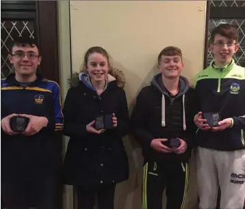  ??  ?? The successful quiz team from St. Mary’s (Rosslare).