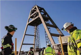  ?? Tamir Kalifa/New York Times ?? Work continues at the proposed Resolution copper mine, which could employ 3,700 people, near Superior, Ariz.. Tribes in Arizona are fighting the project, saying it would scar sacred land.