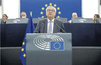  ?? AP / JEAN-FRANCOIS BADIAS ?? ▶▶ Jean-Claude Juncker, ayer, en el Parlamento Europeo.