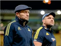  ??  ?? Tony Brown, left, will coach the Highlander­s remotely but assistant Clarke Dermody, right, will be the new dayto-day boss in Dunedin.