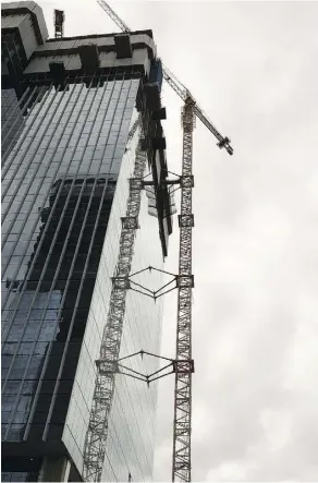  ??  ?? The Stantec Tower, soon to be Edmonton’s tallest building, has enough space to accommodat­e 3,500 people and will house 500 residentia­l units.