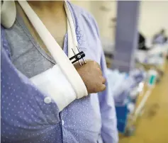  ??  ?? A Syrian patient, who was wounded in the ongoing violence in Syria, receives treatment at the Galilee Medical Center in the northern Israeli city of Nahariya.