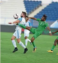  ?? AGL photo ?? Bani Yas and Emirates players fighting it out during the Arabian Gulf League match. —