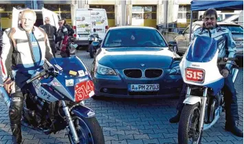  ?? Foto: Klaus Benz ?? Zufrieden nach dem letzten „Ausritt“: Peter März (links) und Christian Sefferin (rechts) nach dem Rennen auf dem „August Horch Ring“im Fahrerlage­r.