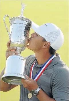  ?? Picture: STREETER LECKA/GETTY IMAGES/AFP ?? SWEET SUCCESS: Brooks Koepka of the United States celebrates after winning the 2018 US Open at Shinnecock Hills Golf Club in Southampto­n, New York, on Sunday