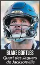  ??  ?? BLAKE BORTLES Quart des Jaguars de Jacksonvil­le