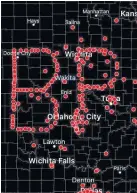  ?? Picture/AP ?? Storm chasers use GPS co-ordinates to create Bill Paxton’s initials.