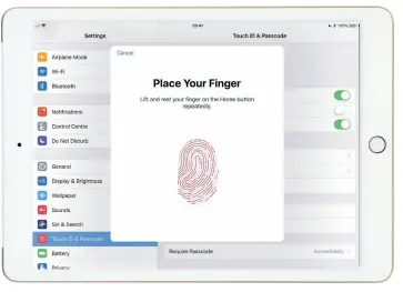  ??  ?? Touch ID combines security and convenienc­e: a short press of your fingertip and access is granted.