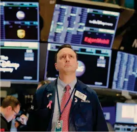  ??  ?? Wall Street in apprension­e.
Nelle ultime tre settimane l’indice S&P500 ha perso quasi il 19 per cento
REUTERS