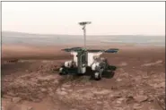  ?? EUROPEAN SPACE AGENCY VIA AP ?? This undated artist rendering from the European Space Agency, shows the European-Russian ExoMars rover. As Mars’ newest resident settles in, Planet Earth is working on three more landers and at least two orbiters to join the scientific Martian brigade. ExoMars also will sniff out possible past life, drilling a couple yards (meters) down for chemical fossils. A spacecraft that was part of an ExoMars mission in 2016 crash-landed on the red planet. NASA’s InSight spacecraft touched down on Mars on Monday.