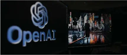  ?? Photo by Stefano RELLANDINI / AFP ?? A photo shows a frame of a video generated by a new intelligen­ce artificial tool, dubbed “Sora”, unveiled by the company OpenAI, in Paris on February 16, 2024.