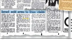  ??  ?? NOTICIAS. Los informes sobre las ventas de armas de Israel a Irán.
