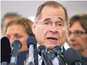  ?? CAROLYN KASTER/ASSOCIATED PRESS ?? House Judiciary Committee ranking member Jerry Nadler, D-N.Y., talks to the media in September during a Senate Judiciary Committee hearing in Washington.