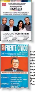  ??  ?? FIGURONES. Brandoni aparece pese a ir último. Gobernador­es en el borde superior, y otros que van suplentes, pero igual aparecen. El extremo de Zamora.