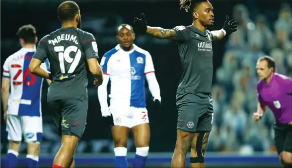  ?? PICTURE: PA Images ?? HE’S THE MAN: Brentford sharp-shooter Ivan Toney celebrates his early spot-kick winner against Rovers