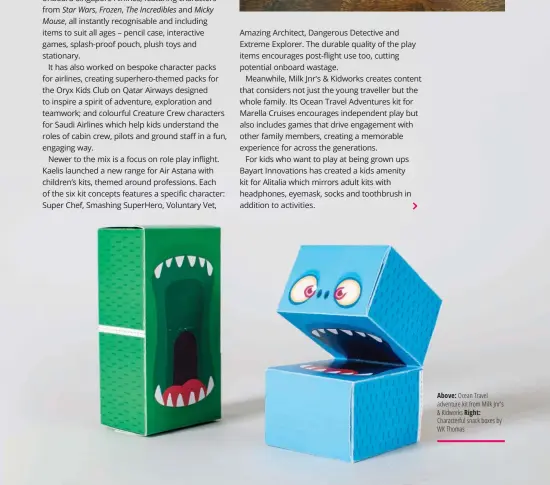  ??  ?? Right:Characterf­ul snack boxes by WK Thomas