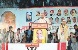  ?? PTI ?? NCP president Sharad Pawar during a public meeting in Satara on October 18.