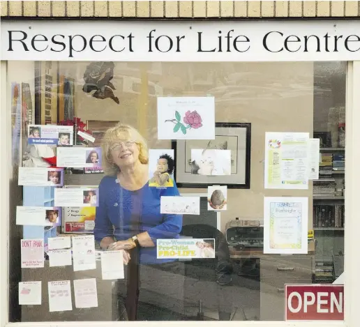 ?? FOR NATIONAL POST ?? Elizabeth Crouchman, president of New Brunswick Right to Life, says her province is just different.