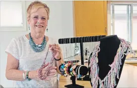  ?? LUKE EDWARDS METROLAND ?? Chippawa’s Sue Bernier is continuing her Necklaces of Hope fundraisin­g to help Wellspring Niagara as it works towards completing a new 11,000-square-foot facility in Pelham.