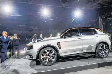  ?? Picture / Bloomberg ?? Lynk’s 01 SUV was unveiled in 2016. The 02 model will be aimed squarely at Western markets.