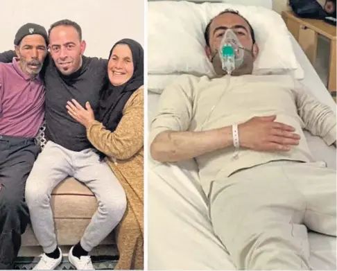  ?? ?? ‘RACE AGAINST TIME’: Mouldi Chalbi with his family in Tunisia, in hospital and, below, with his Scottish wife Lorraine.