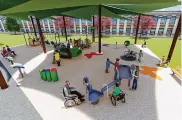  ?? ?? Artist rendering of playground currently in developmen­t for Montgomery County’s Stillwater Center.