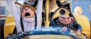  ??  ?? Twin brothers Dru and Gru (both voiced by Steve Carell) are reunited after decades apart in Despicable Me 3 from the French animation studio Illuminati­on.