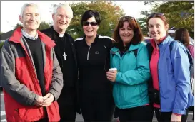  ?? Photos: Michelle Cooper Galvin ?? Left: Seamus O’Sullivan, Bishop Ray Browne, Ann Marie O’Leary, Sinead O’Riordan and Roisin McGrath participat­ing in the Annual Kerry MS Old Kenmare Road Walk on Sunday. Ryan, Mel, Meath, David, Emma and Niamh Crowley, Andrea Birsan (back from left)...