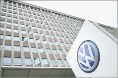  ??  ?? File photo shows the logo of German car maker Volkswagen (VW) outside the main administra­tive building of the Volkswagen brand at VW plant in Wolfsburg, central Germany. — AFP photo