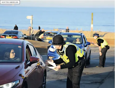  ??  ?? SOUTH SHIELDS
The weekend’s unseasonab­ly warm weather people encouraged people to spend more time outdoors as police faced the task of checking up on lockdown flouters