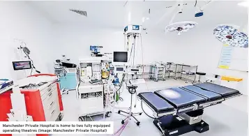  ?? ?? Manchester Private Hospital is home to two fully equipped operating theatres (Image: Manchester Private Hospital)