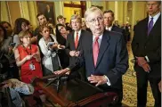  ?? CHIP SOMODEVILL­A / GETTY IMAGES ?? “We have a lot of important work to do,” Senate Majority Leader Mitch McConnell said Tuesday. McConnell said that to make progress on spending bills and nomination­s, “it’s necessary for us to be here in August and to do our work.”