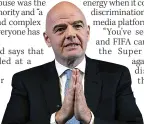  ??  ?? TOO SLOW Infantino can move faster, says Anton