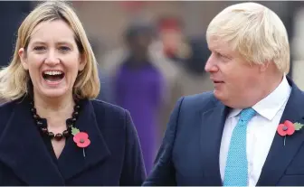  ??  ?? Close ties: Amber Rudd and Boris Johnson have twice dined together recently