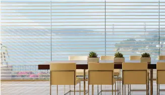  ?? ?? Night & Day’s wide range of window treatments include the Pirouette with Powerview Automation (above) and Silhouette Clearview Originale.