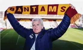  ?? Photograph: George Wood/Getty Images ?? New Bradford City manager Mark Hughes poses for a photograph after being unveiled.