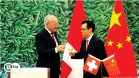  ??  ?? Unterzeich­nung des Freihandel­sabkommens China-Schweiz im Juli 2013