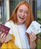  ??  ?? fan: Shannon Ford, 19, with her tickets