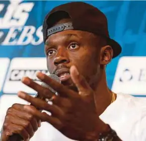  ?? EPA PIC ?? Usain Bolt at a press conference in Monaco on Wednesday.
