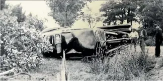  ??  ?? The Corniche was heavily damaged in an accident when a test driver rolled it avoiding another car.