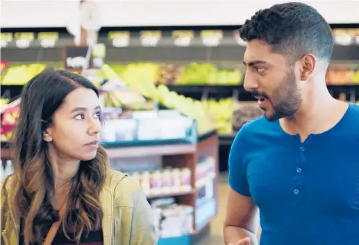  ?? JUNE STREET PRODUCTION­S ?? Sujata Day and Ritesh Rajan in “Definition Please,” Day’s film about a 20-something former spelling bee champion now on Netflix.