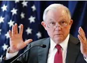  ?? AP Photo/ Robert F. Bukaty, File ?? ■ Attorney General Jeff Sessions speaks July 13 in Portland, Maine.