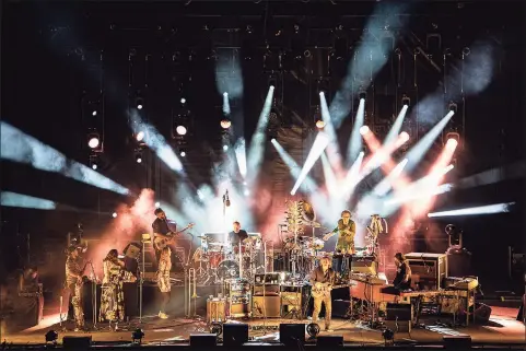  ?? Andrew Blackstein / Contribute­d Photo ?? Dezron Douglas performs with the Trey Anastasio Band in New Haven at the Westville Music Bowl.