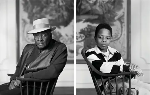  ??  ?? 2. Fred Stewart II and Tyler Collins from the series The Birmingham Project, 2012, Dawoud Bey (b. 1953), archival pigment prints mounted on Dibond, 101.6 × 162.6cm