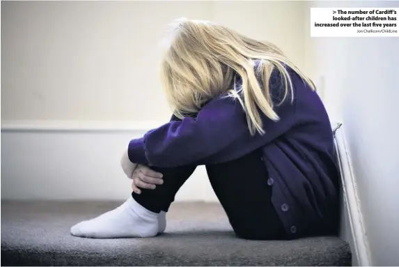  ?? Jon Challicom/ChildLine ?? > The number of Cardiff’s looked-after children has increased over the last five years