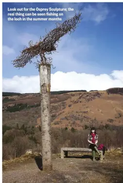  ??  ?? Look out for the Osprey Sculpture; the real thing can be seen fishing on the loch in the summer months