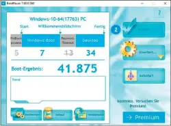  ??  ?? Fast 42 Sekunden dauert der hier dargestell­te gesamte Bootvorgan­g, von denen 34 auf Prozesse und Autostarts erst nach dem Erscheinen des Windows-desktops entfallen.