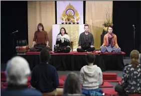  ?? RJ SANGOSTI — DENVER POST FILE ?? Students at Naropa University lead a meditation during a community day at Boulder-based Naropa University on March 5, 2019.